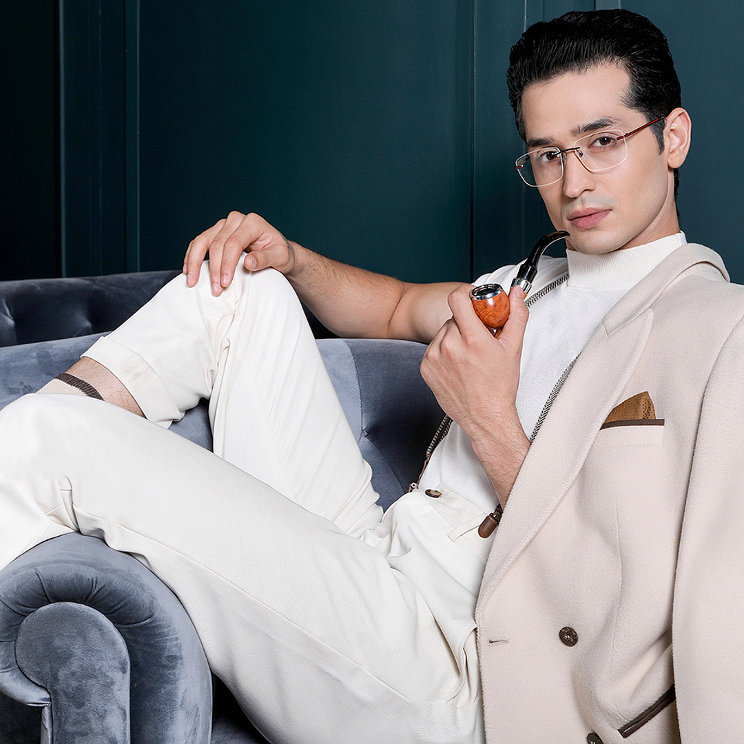 Vincent Chase Online Black Rimless Square right side