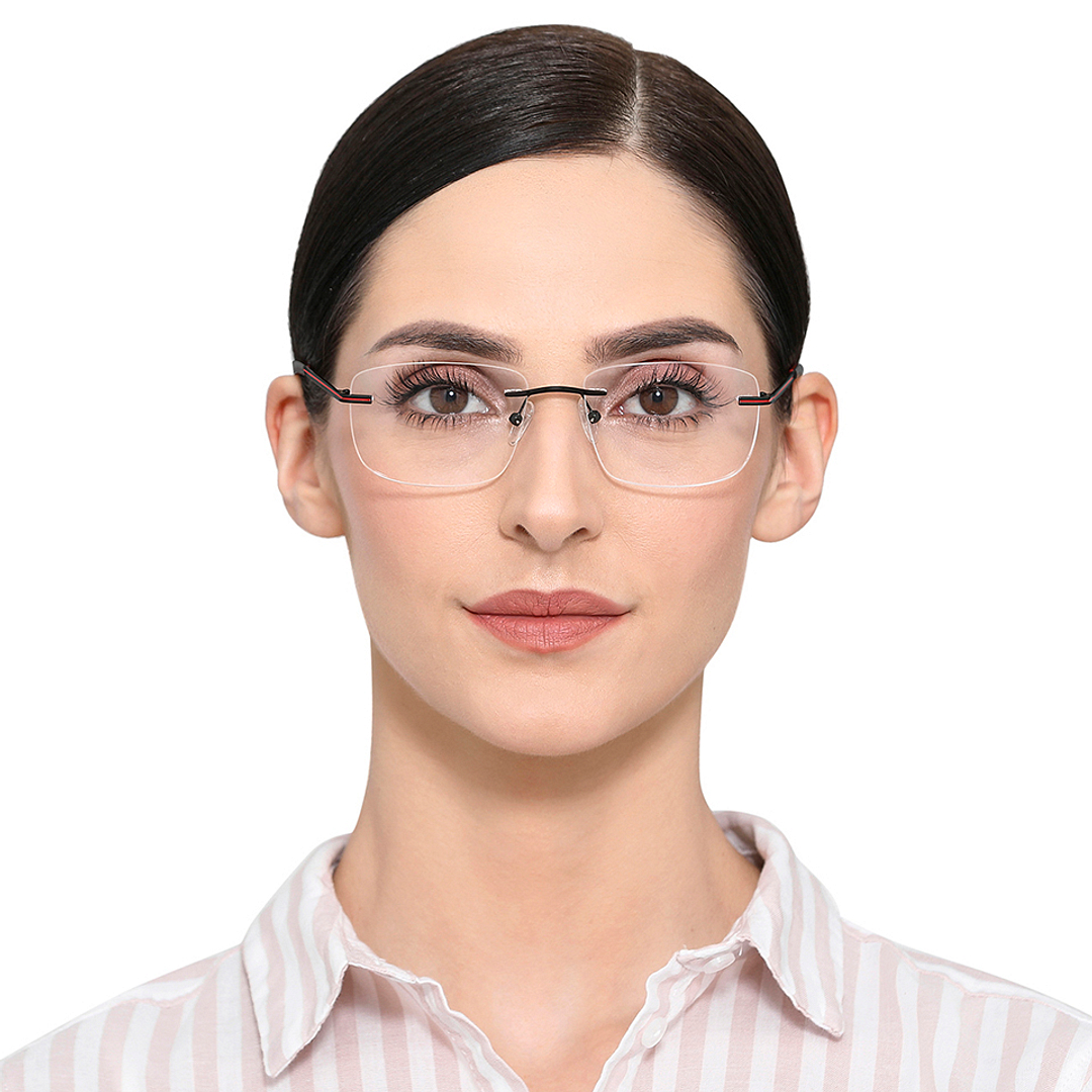 Vincent Chase Online Black Rimless Square left side