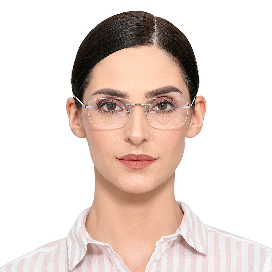 Vincent Chase Online Silver Rimless Square left side