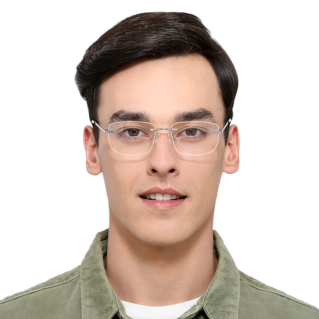 Vincent Chase Online Silver Rimless Square right side