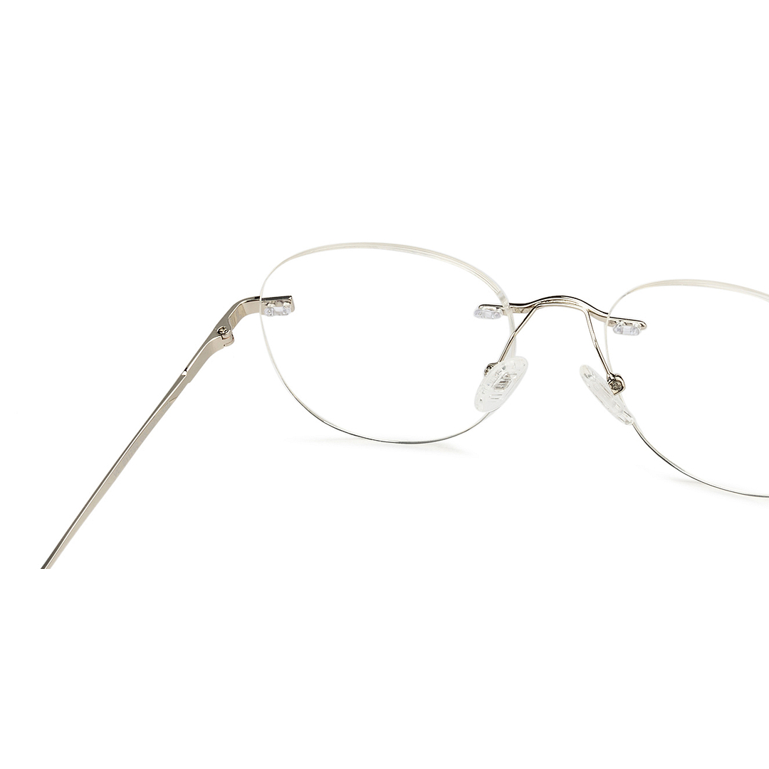 Vincent Chase Online Silver Rimless Round left side