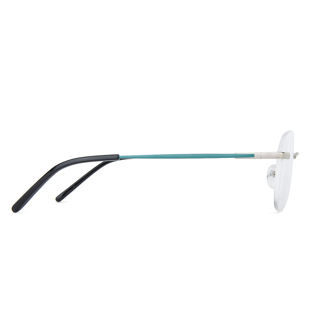 Vincent Chase Online Silver Rimless Round left side
