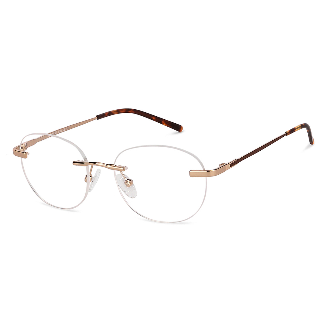 Vincent Chase Online Gold Rimless Round right side