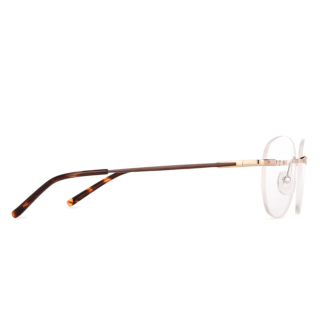 Vincent Chase Online Gold Rimless Round left side