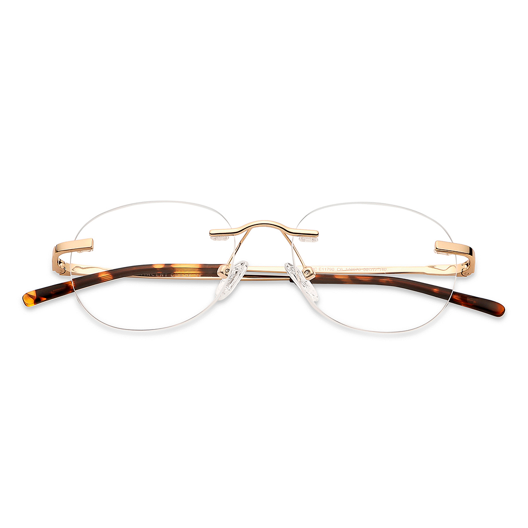 Vincent Chase Online Gold Rimless Round left side