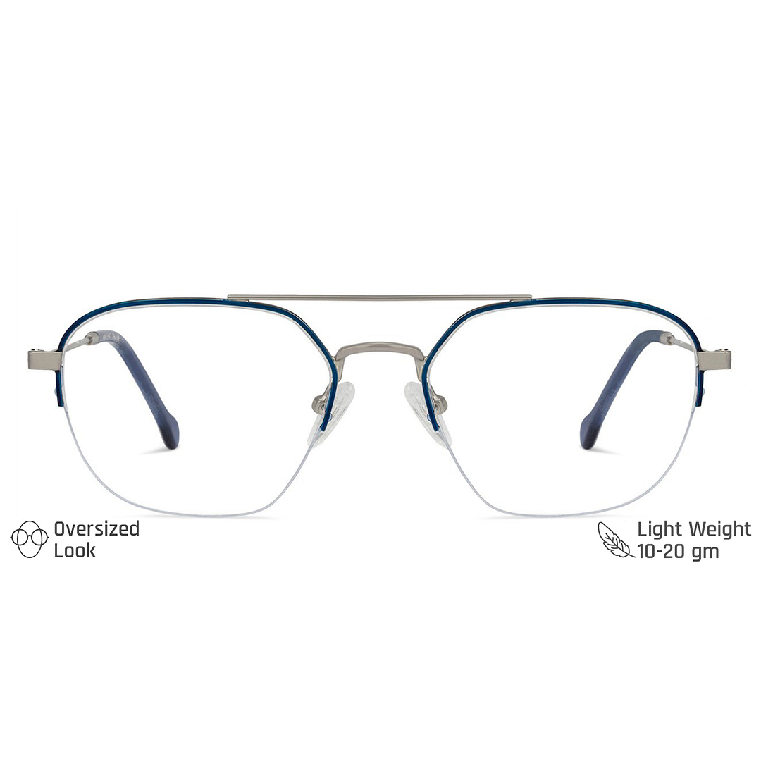 Vincent Chase Online Silver Half Rim Geometric left side