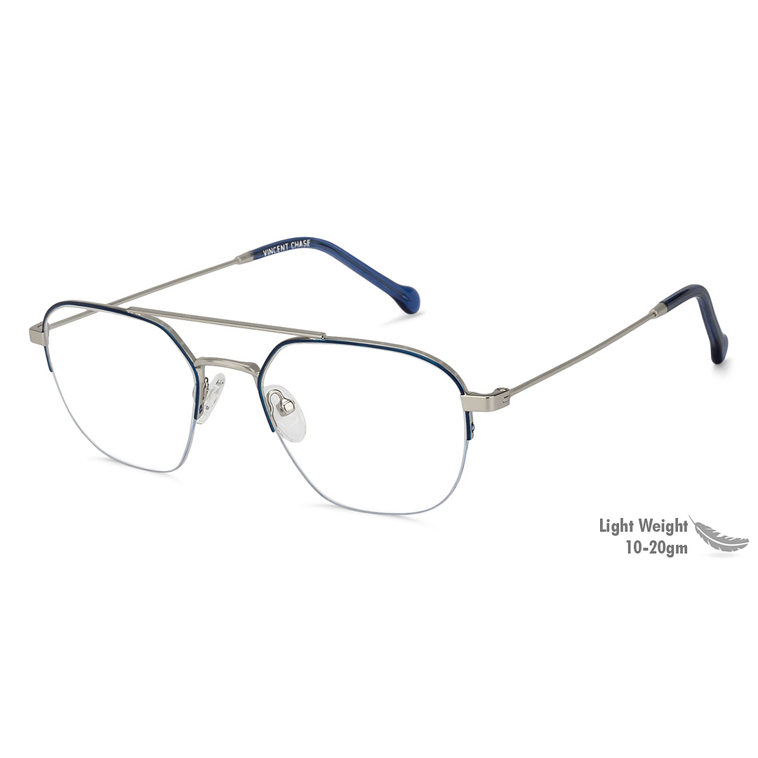 Vincent Chase Online Silver Half Rim Geometric left side