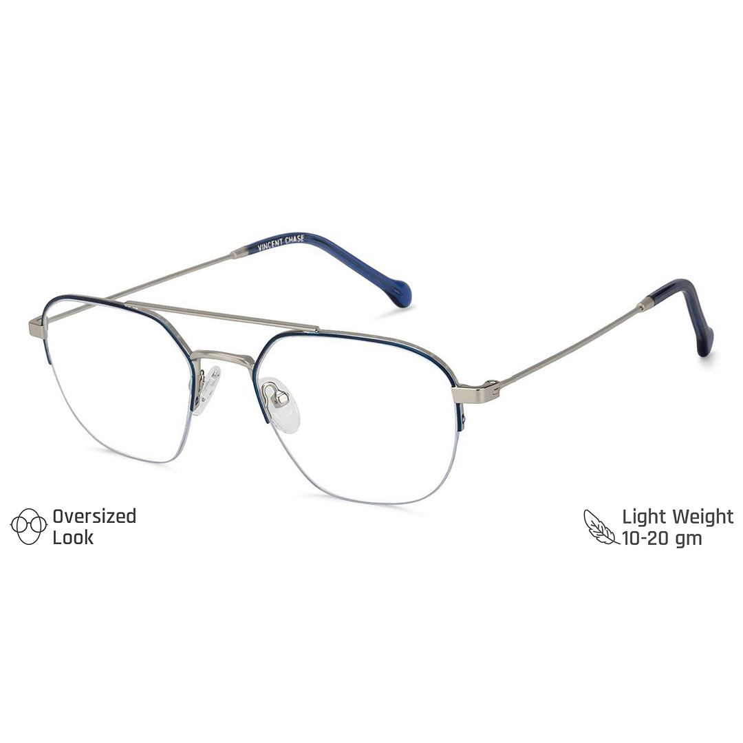 Vincent Chase Online Silver Half Rim Geometric right side