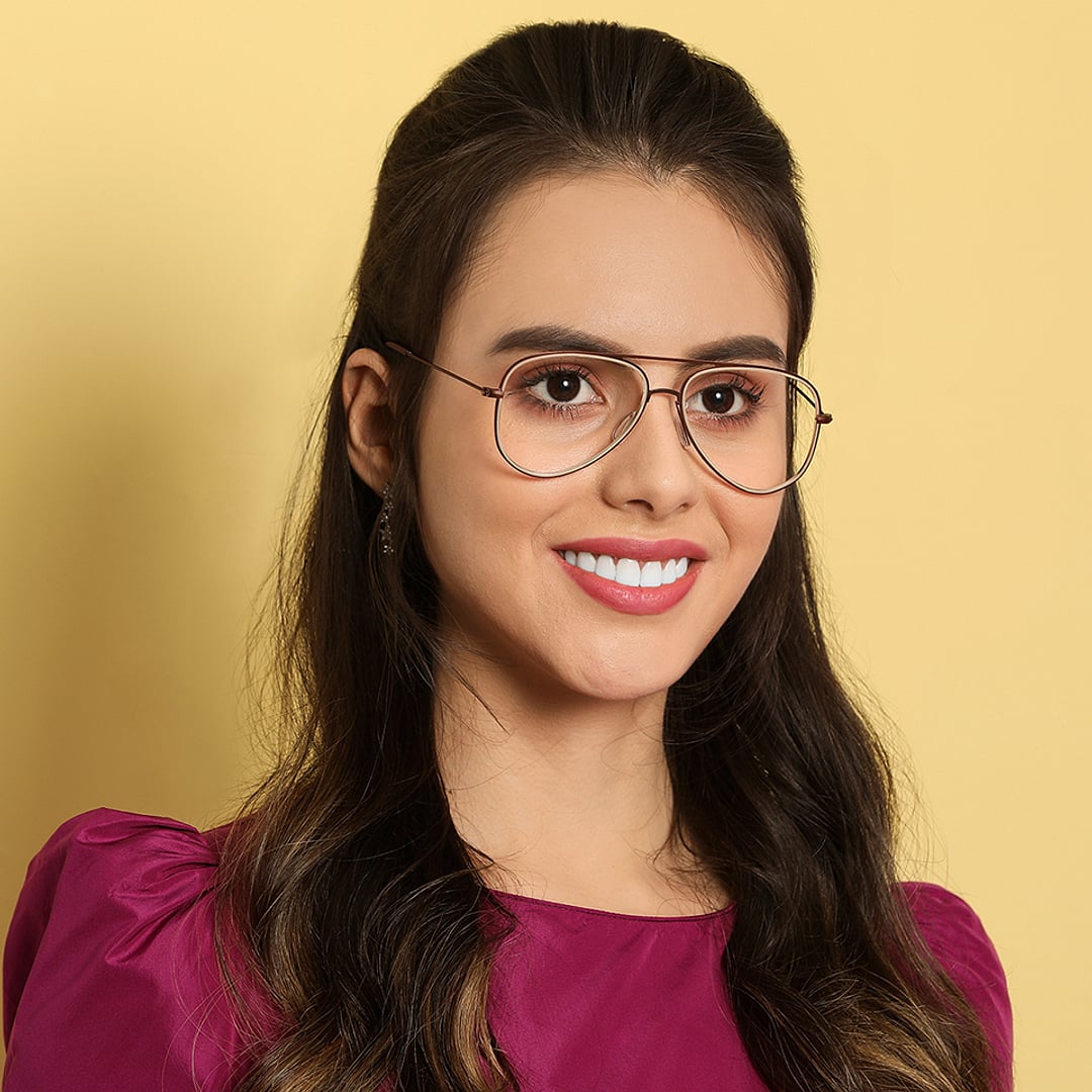 Lenskart Lenskart TOI Special: Brown Gold Full Rim Aviator Lenskart TOI Special  SLEEK STEEL VC E11794 -C4 left side