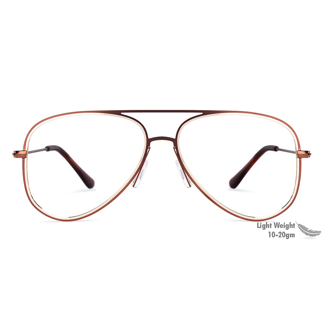 Lenskart Lenskart TOI Special: Brown Gold Full Rim Aviator Lenskart TOI Special  SLEEK STEEL VC E11794 -C4 left side
