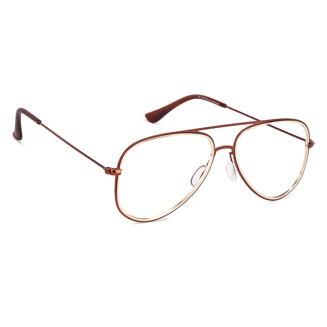 Lenskart Lenskart TOI Special: Brown Gold Full Rim Aviator Lenskart TOI Special  SLEEK STEEL VC E11794 -C4 left side