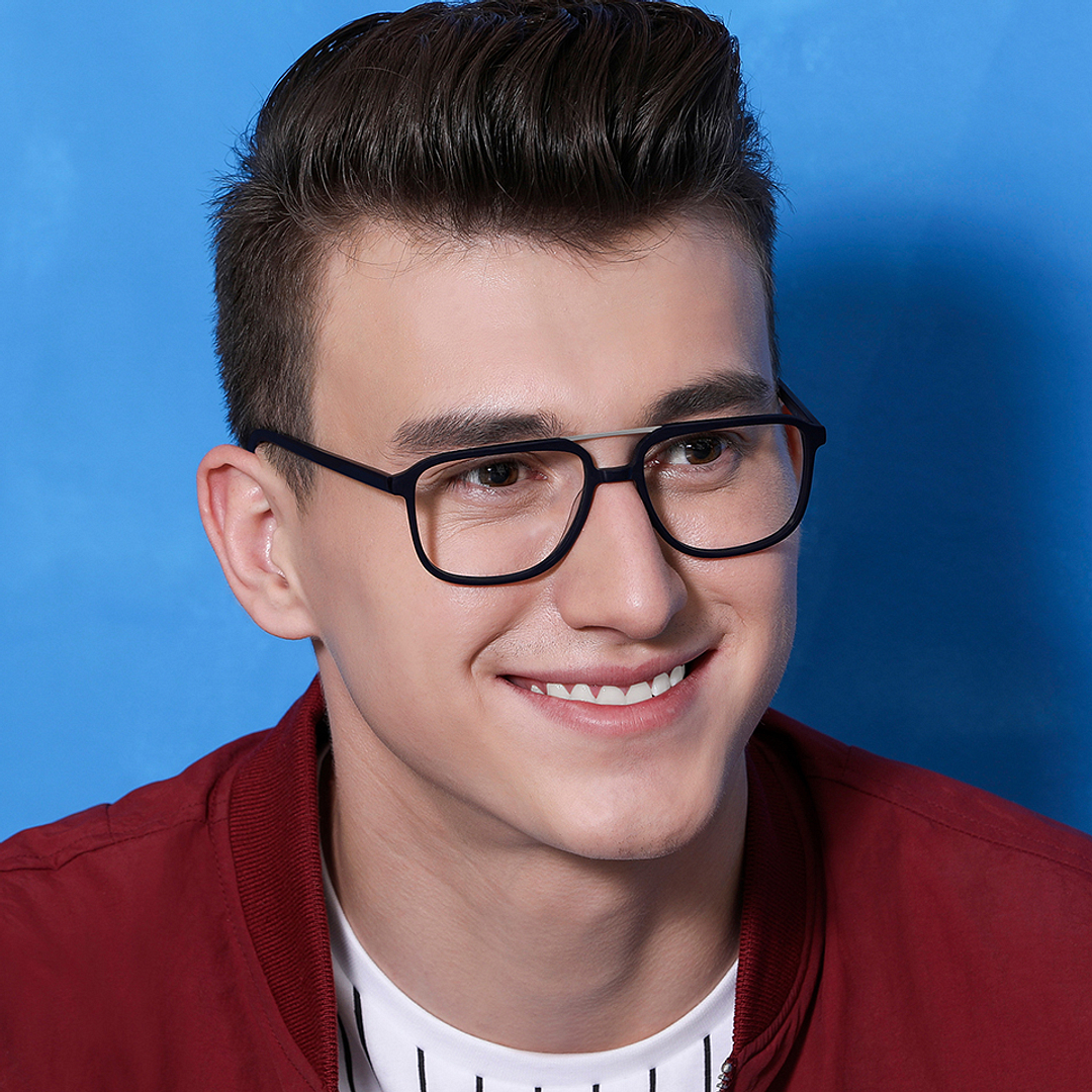 Vincent Chase Navy Blue Full Rim Square right side