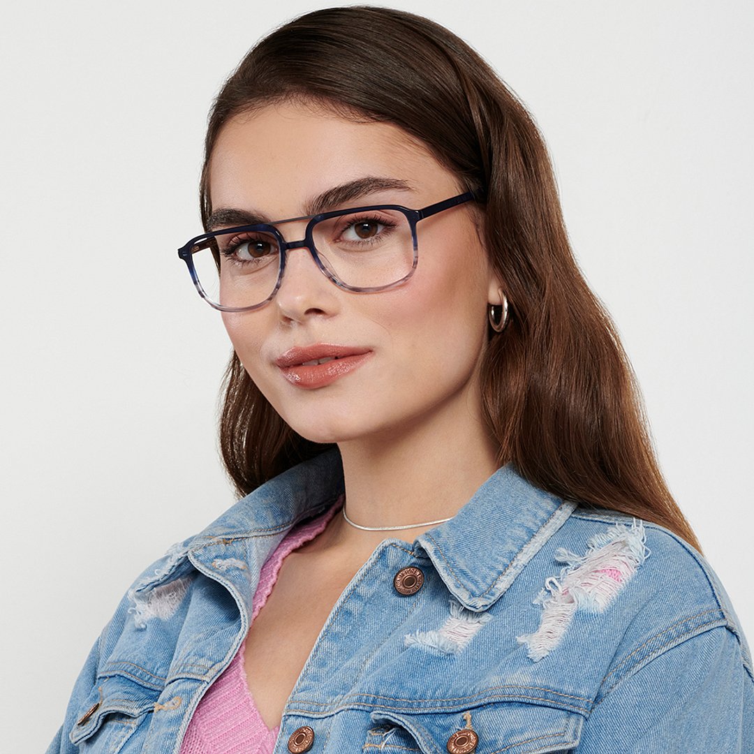 Vincent Chase Sky Blue Full Rim Square right side