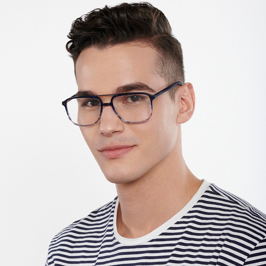 Vincent Chase Sky Blue Full Rim Square left side