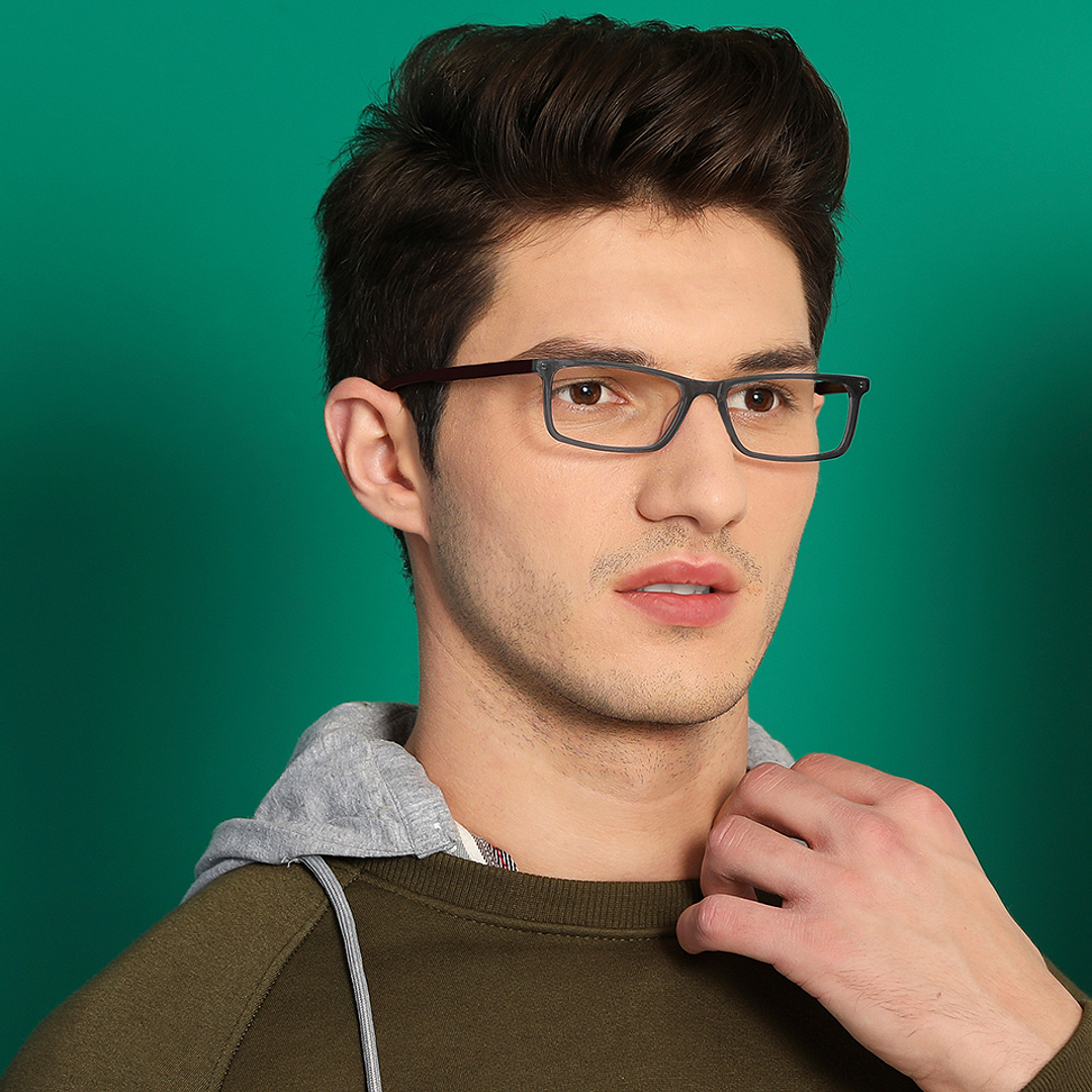 Vincent Chase Online Gray Transparent Full Rim Rectangle left side