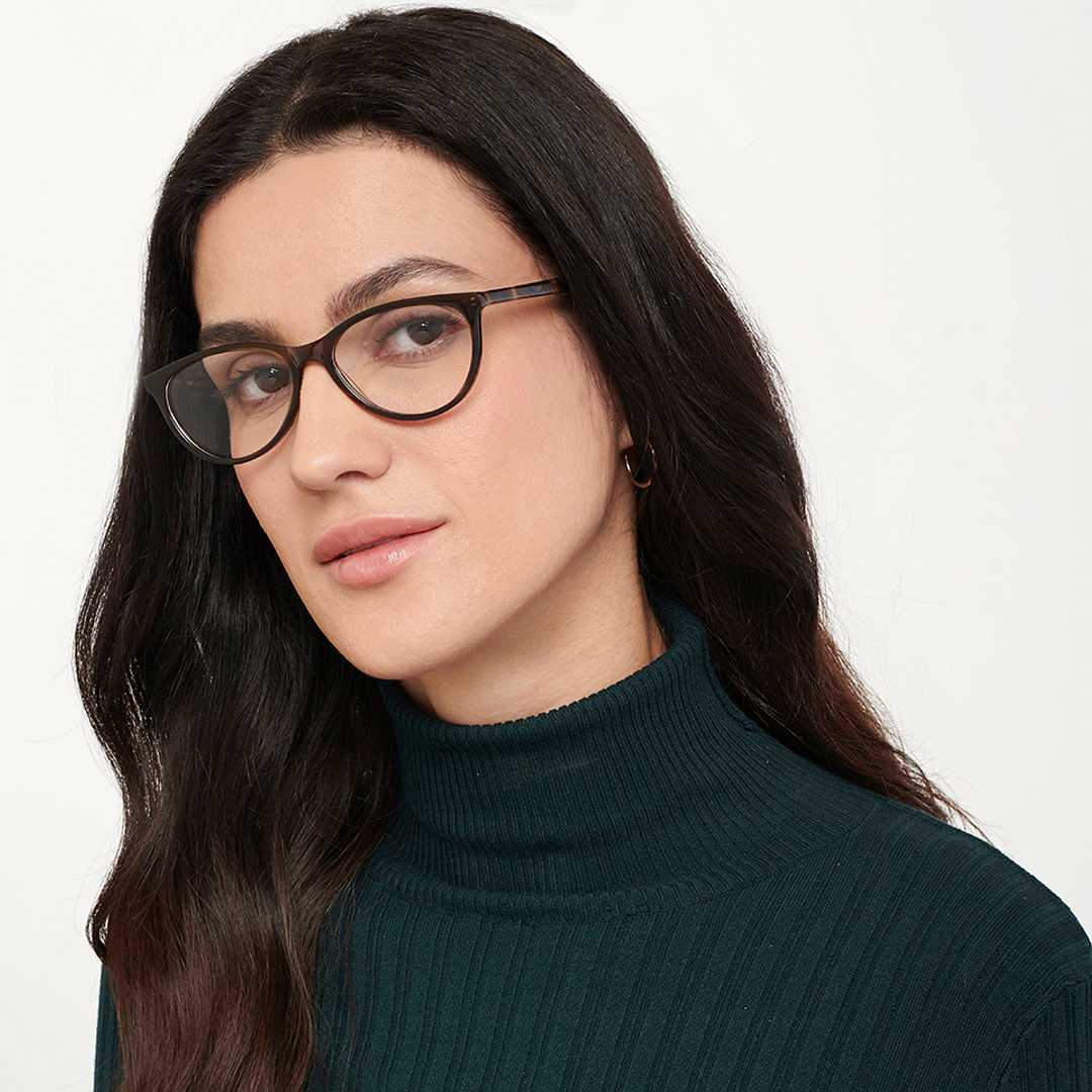 Vincent Chase Online Light Brown Full Rim Cat Eye left side