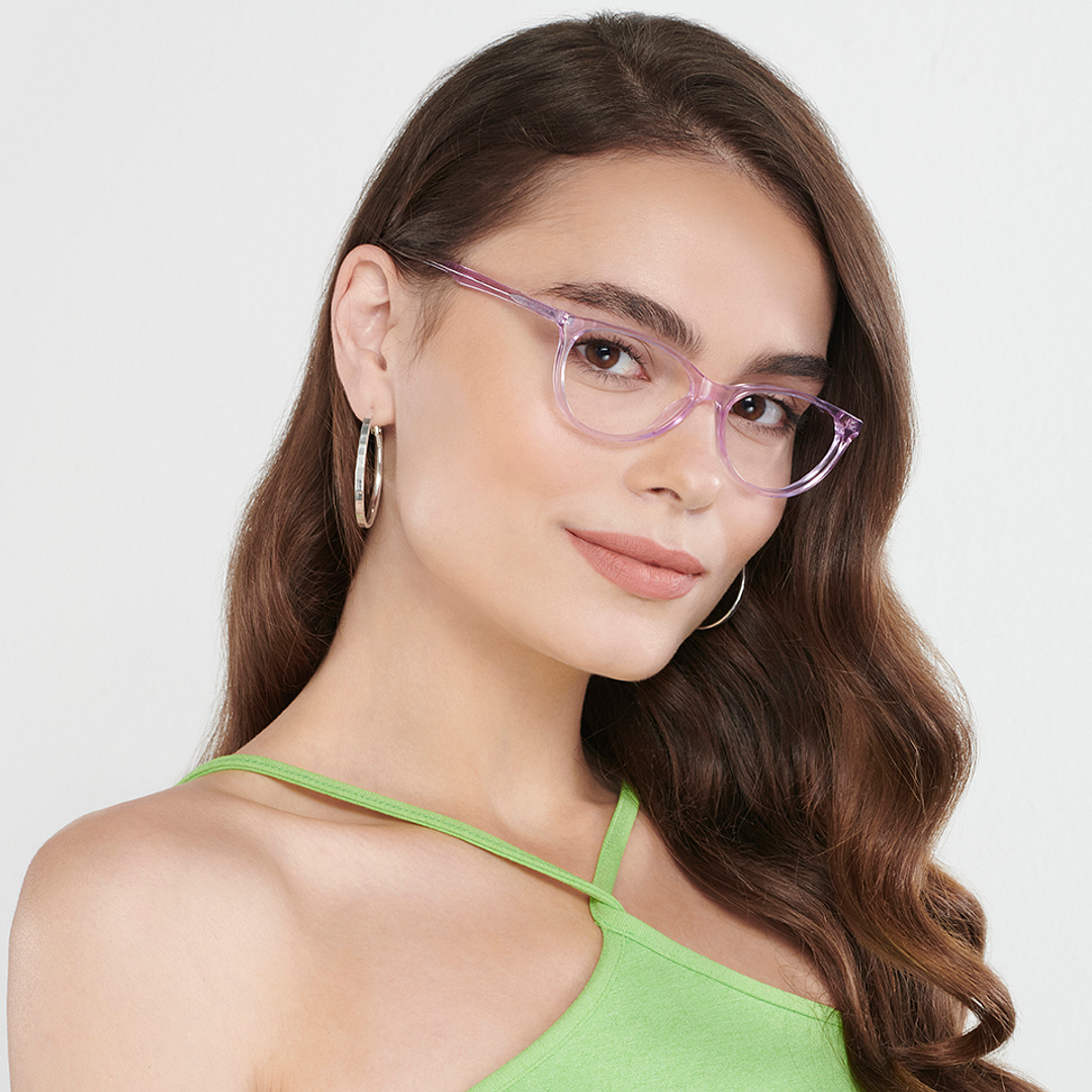Vincent Chase Online Purple Transparent Full Rim Cat Eye left side