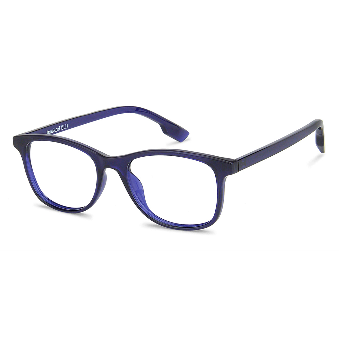 Lenskart BLU Screen Glasses Blue Block Zero Power Screen Glasses: Blue Full Rim Square Lenskart Blu LB E13534-C2 left side