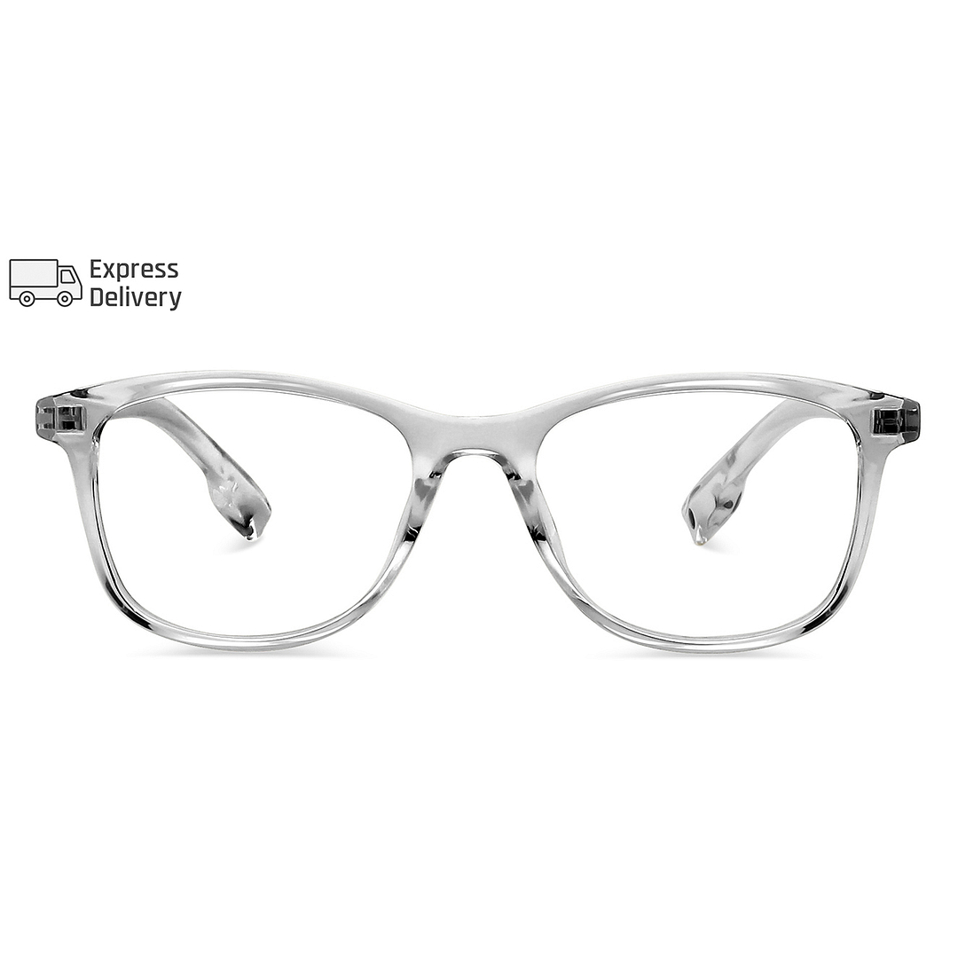 Lenskart BLU Screen Glasses Blue Block Zero Power Screen Glasses: Transparent Full Rim Square Lenskart Blu LB E13534-C3 left side