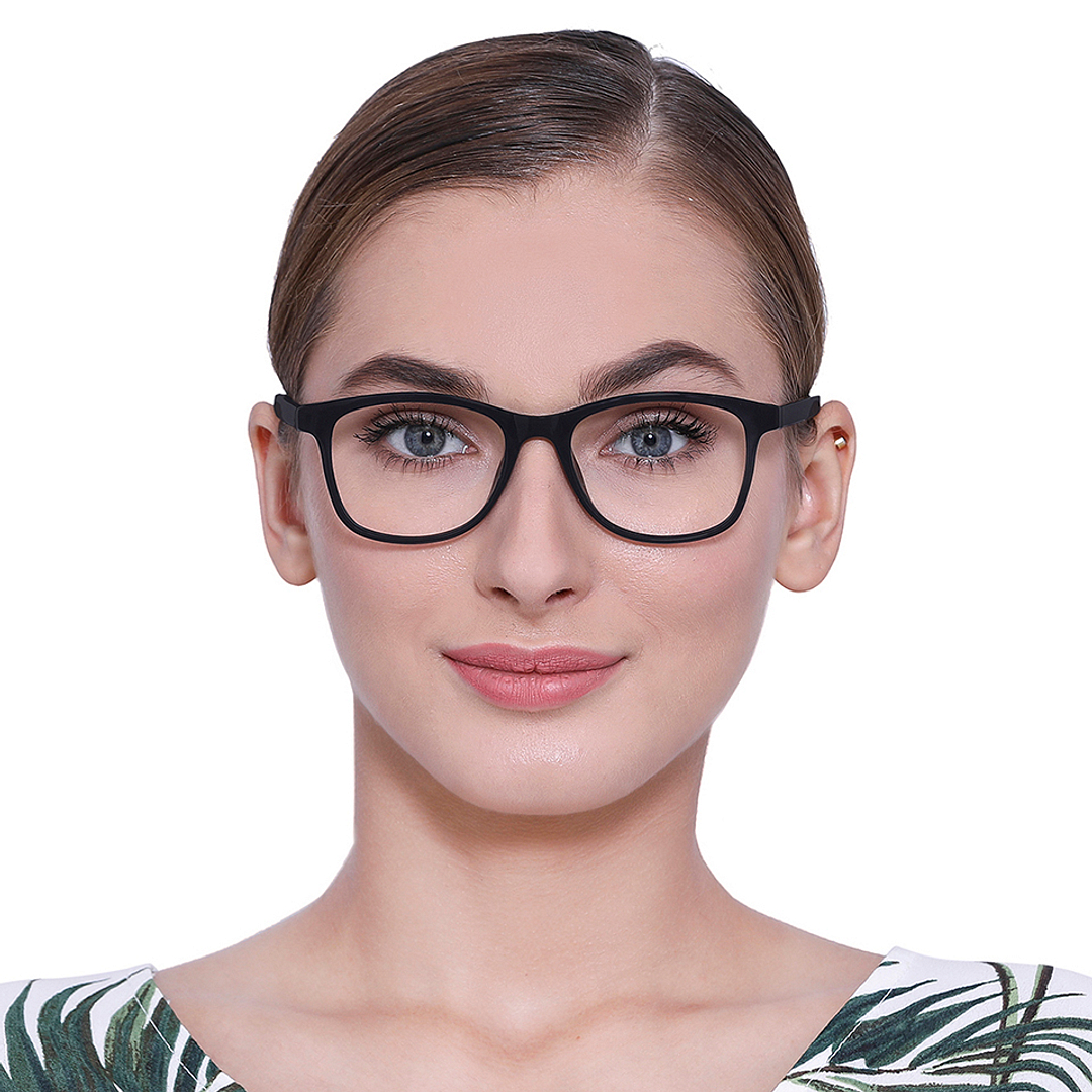 Lenskart BLU Screen Glasses Blue Block Zero Power Screen Glasses: Grey Transparent Full Rim Lenskart Blu VC E11810-C2 right side