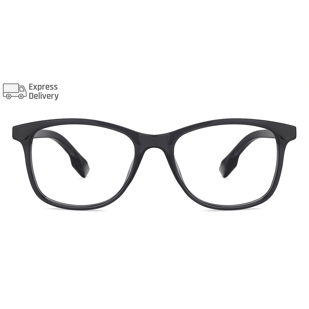 Lenskart BLU Screen Glasses Blue Block Zero Power Screen Glasses: Grey Transparent Full Rim Lenskart Blu VC E11810-C2 left side
