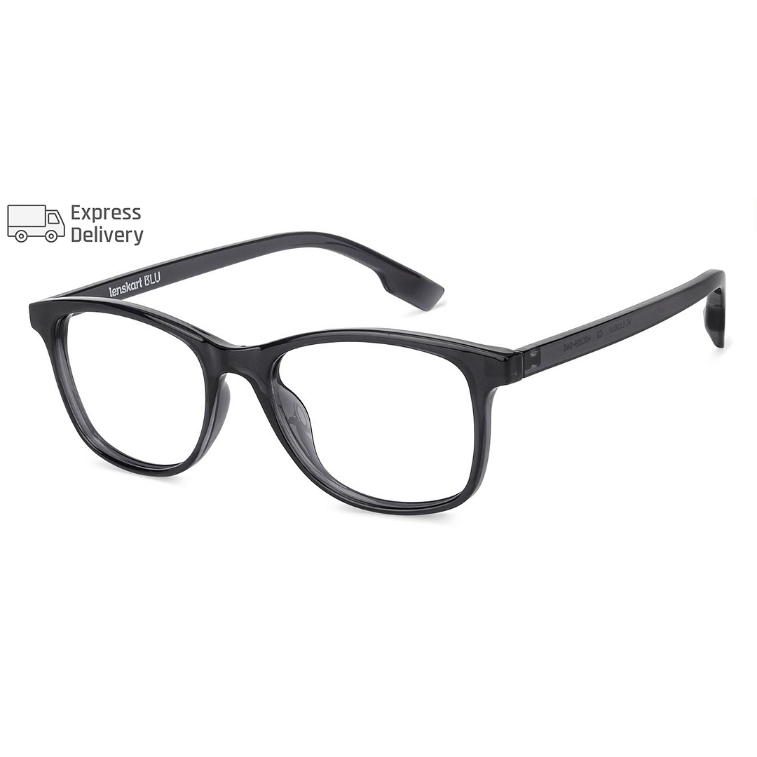 Lenskart BLU Screen Glasses Blue Block Zero Power Screen Glasses: Grey Transparent Full Rim Lenskart Blu VC E11810-C2 right side