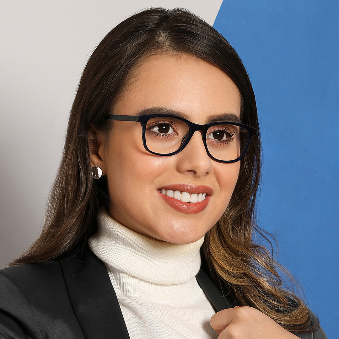 Lenskart BLU Screen Glasses Blue Block Zero Power Screen Glasses: Blue Transparent Full Rim Lenskart Blu VC E11810-C3 right side