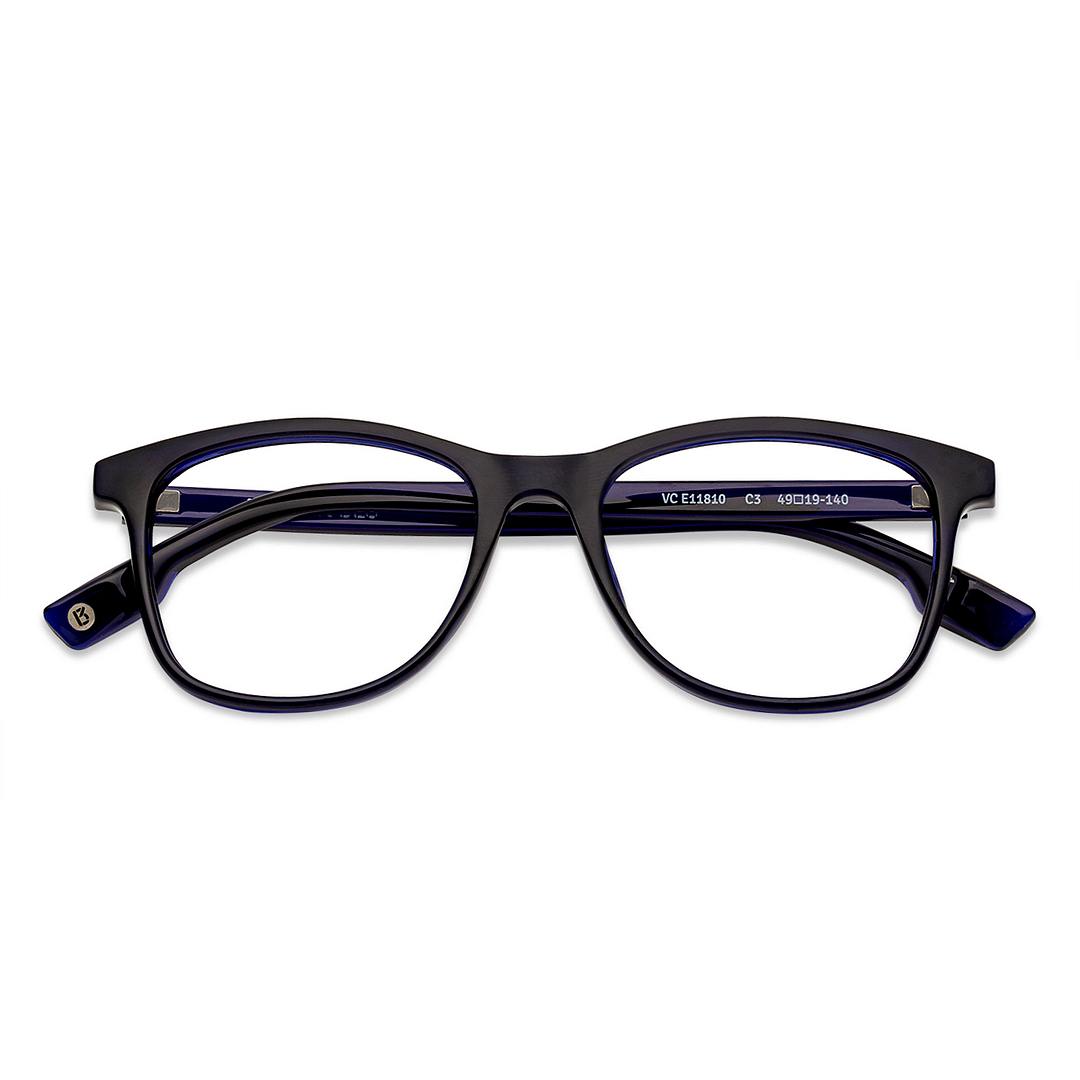 Lenskart BLU Screen Glasses Blue Block Zero Power Screen Glasses: Blue Transparent Full Rim Lenskart Blu VC E11810-C3 left side