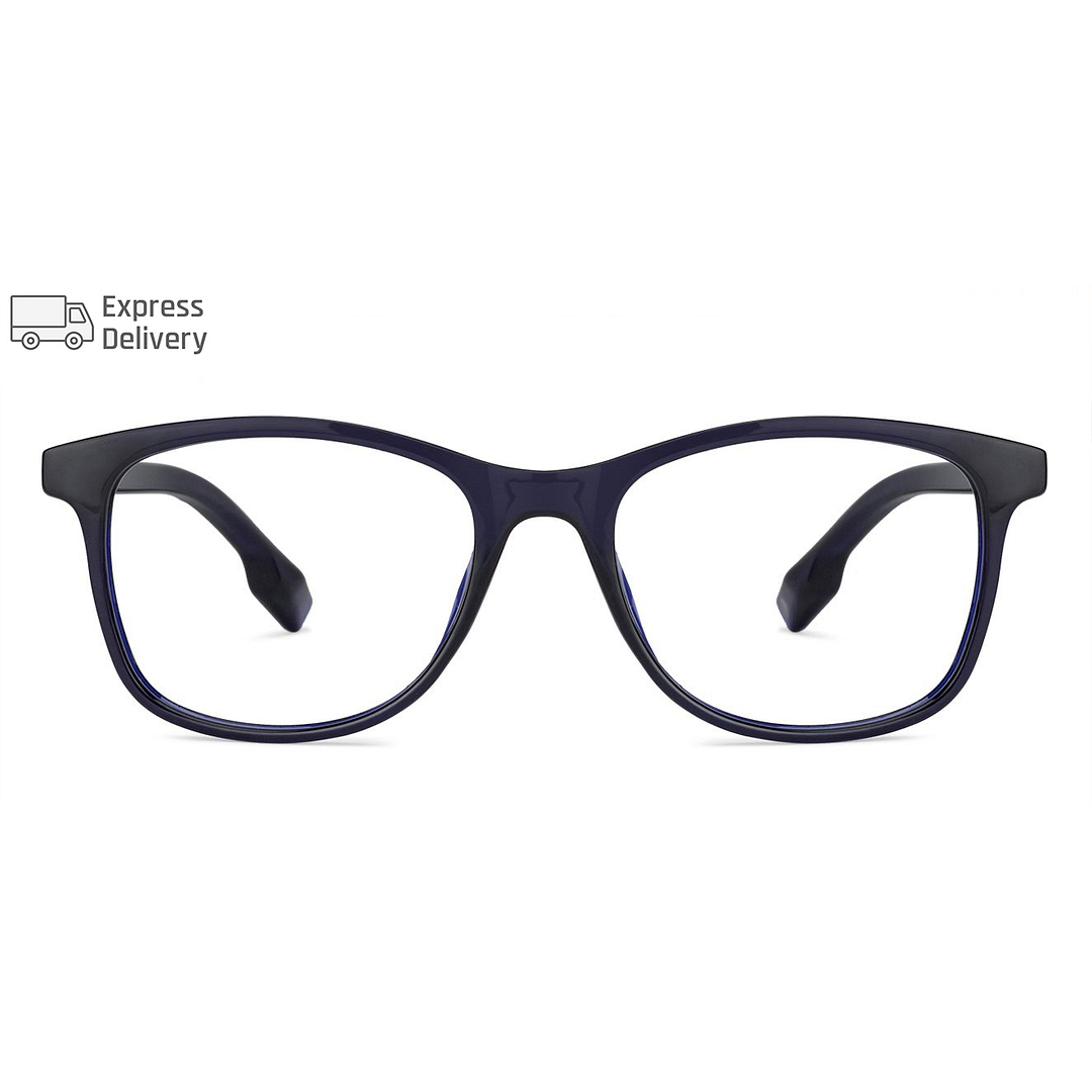 Lenskart BLU Screen Glasses Blue Block Zero Power Screen Glasses: Blue Transparent Full Rim Lenskart Blu VC E11810-C3 left side