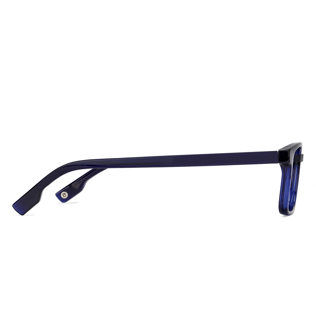 Lenskart BLU Screen Glasses Blue Block Zero Power Screen Glasses: Blue Transparent Full Rim Rectangle Lenskart Blu VC E11811-C4 left side