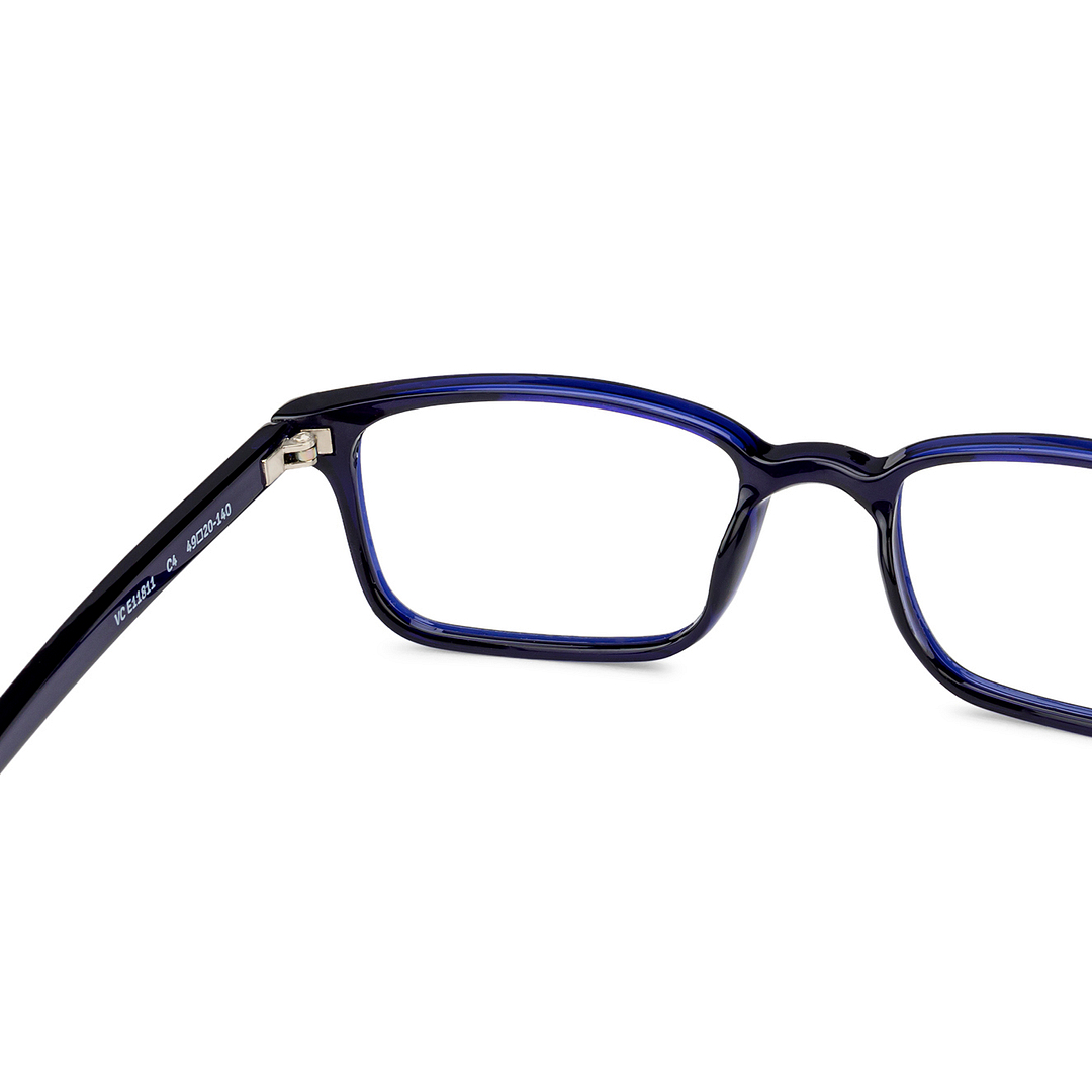 Lenskart BLU Screen Glasses Blue Block Zero Power Screen Glasses: Blue Transparent Full Rim Rectangle Lenskart Blu VC E11811-C4 right side