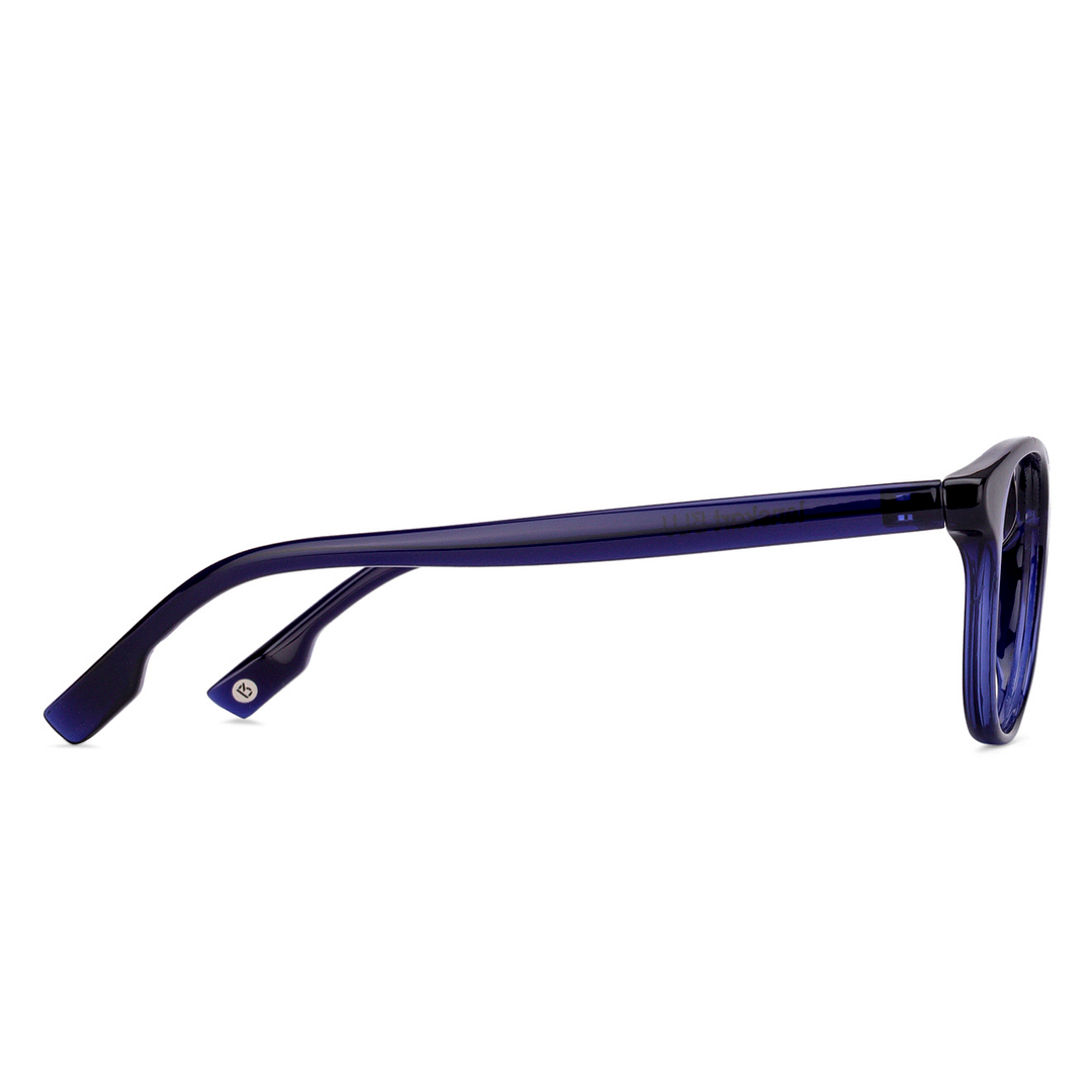 Lenskart BLU Screen Glasses Blue Block Zero Power Screen Glasses: Blue Transparent Blue Full Rim Round Lenskart Blu Blu Glasses Vc E11812-C3 left side