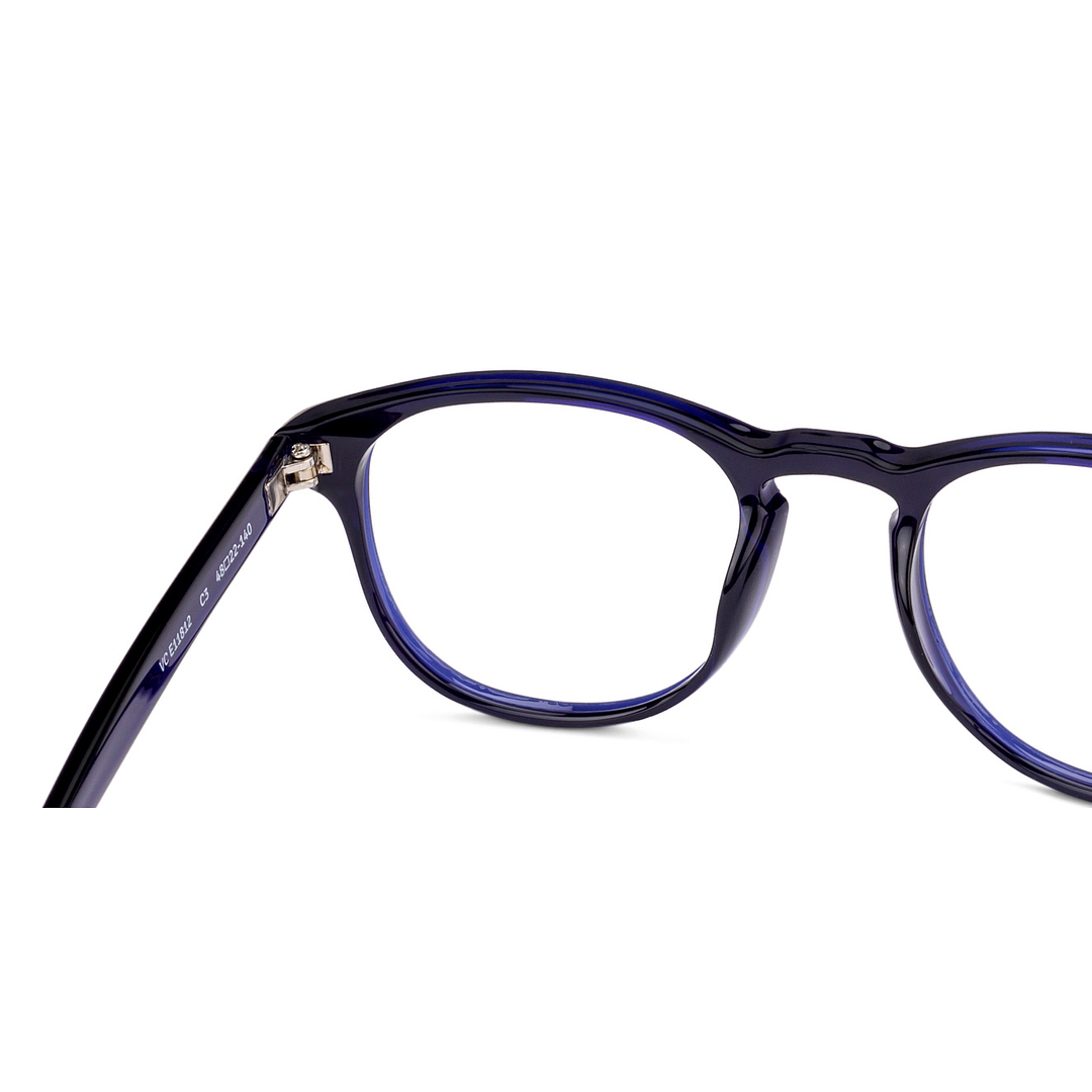 Lenskart BLU Screen Glasses Blue Block Zero Power Screen Glasses: Blue Transparent Blue Full Rim Round Lenskart Blu Blu Glasses Vc E11812-C3 right side
