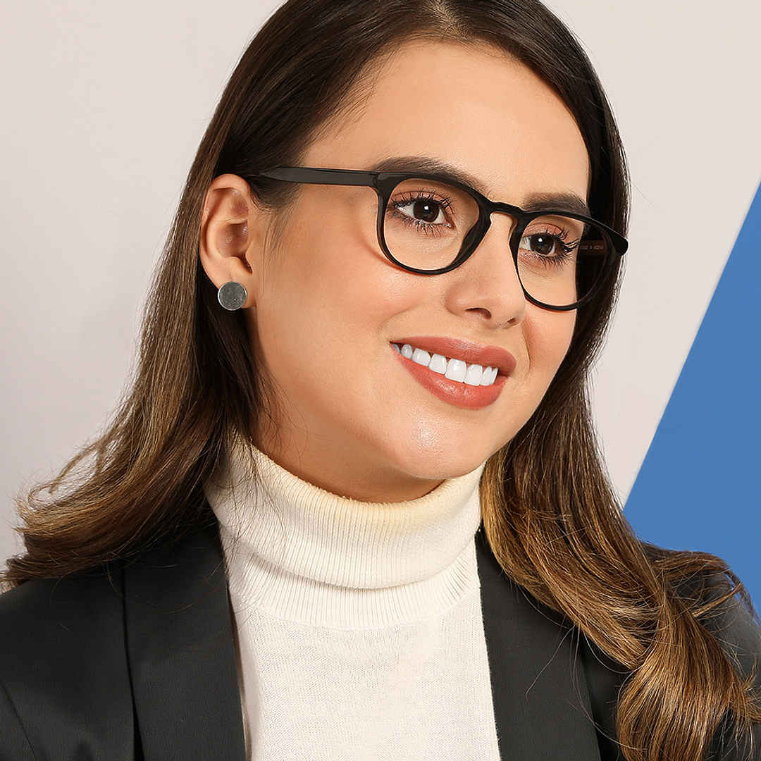 Lenskart BLU Screen Glasses Blue Block Zero Power Screen Glasses: Brown Full Rim Round Lenskart Blu Blu Glasses Vc E11812-C4 left side