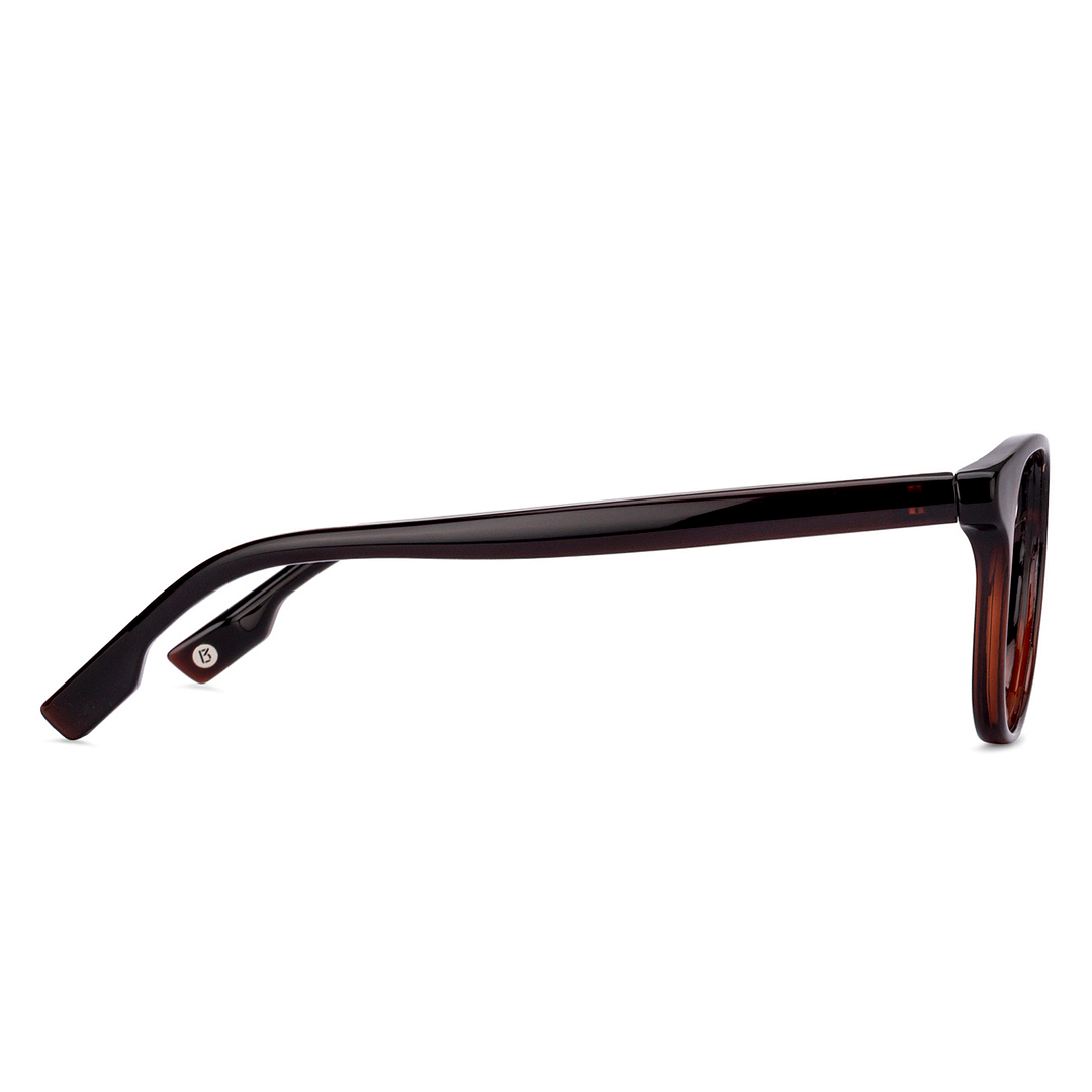 Lenskart BLU Screen Glasses Blue Block Zero Power Screen Glasses: Brown Full Rim Round Lenskart Blu Blu Glasses Vc E11812-C4 left side