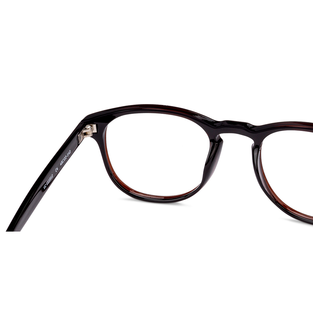 Lenskart BLU Screen Glasses Blue Block Zero Power Screen Glasses: Brown Full Rim Round Lenskart Blu Blu Glasses Vc E11812-C4 right side