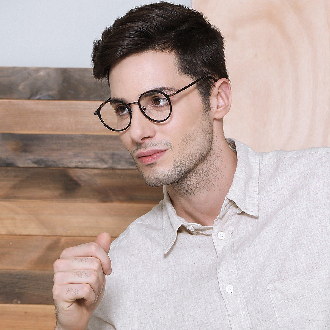 Lenskart Air Online Light Brown Full Rim Round left side