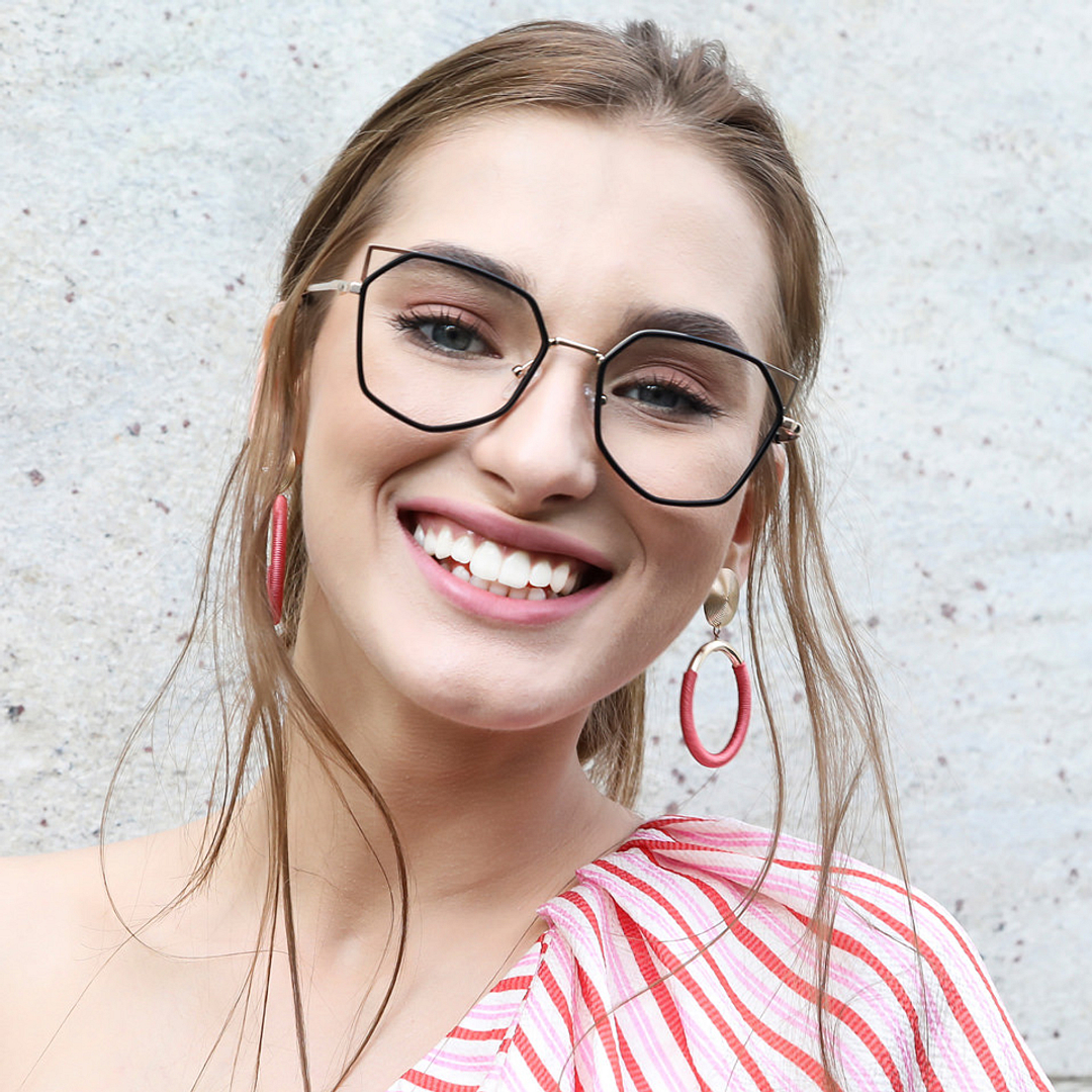 Lenskart Air Online Black Full Rim Hexagonal left side