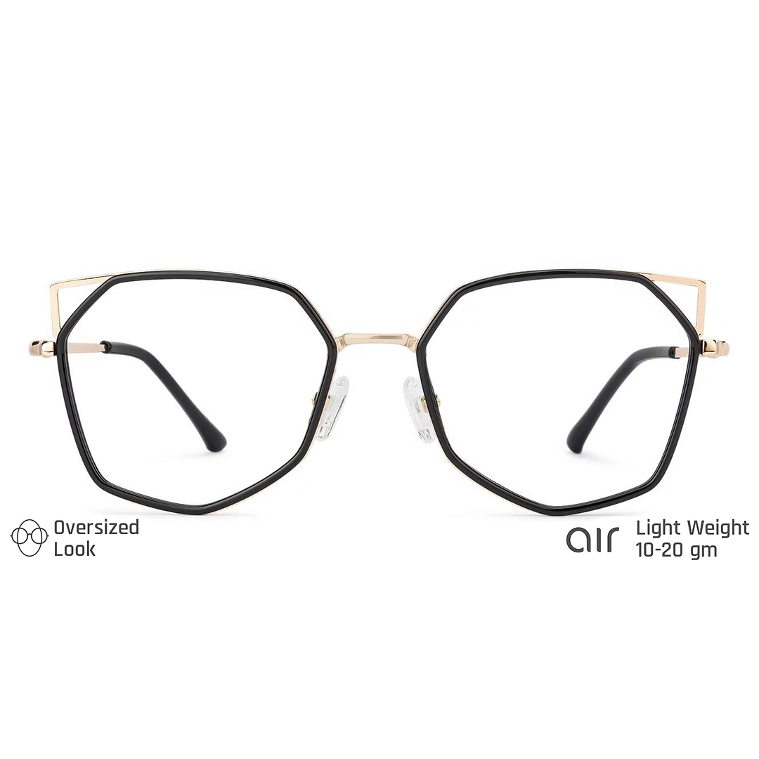 Lenskart Air Online Black Full Rim Hexagonal left side
