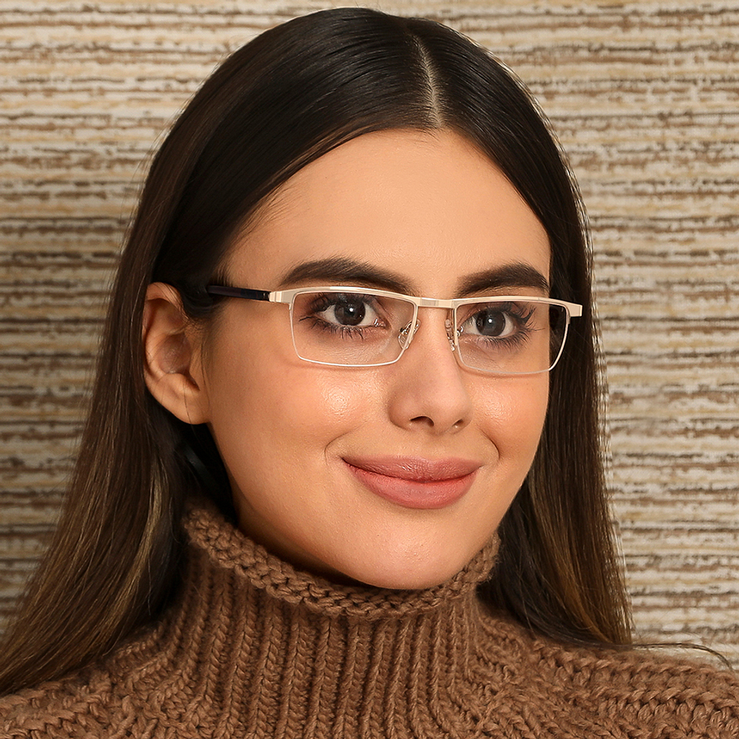 Lenskart Air Online Black Half Rim Rectangle left side