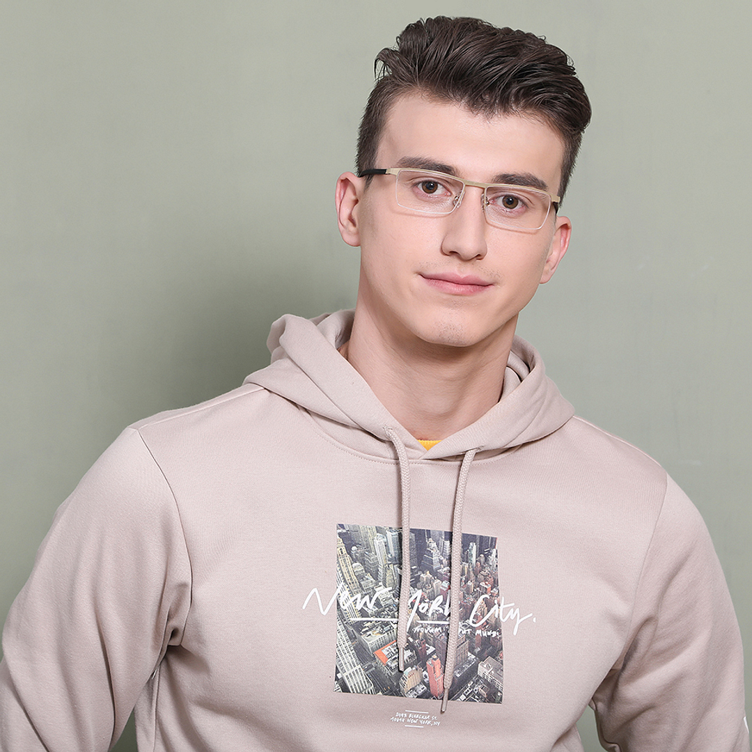 Lenskart Air Online Black Half Rim Rectangle left side