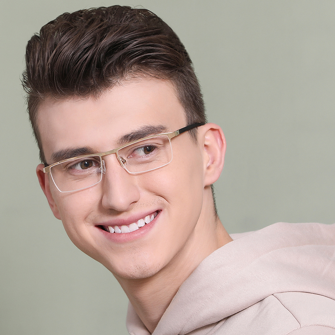 Lenskart Air Online Black Half Rim Rectangle left side