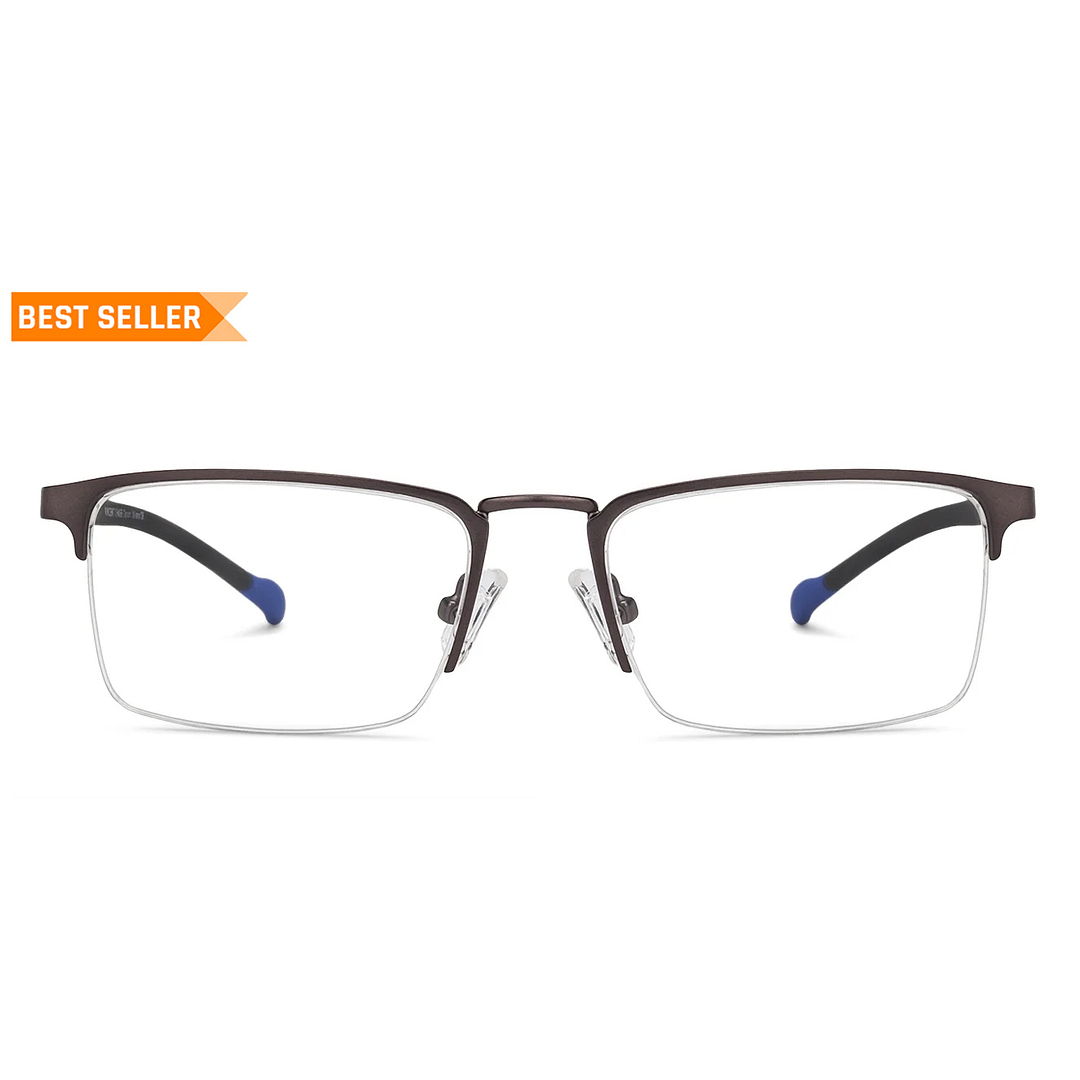 Lenskart Air Online Mid Gunmetal Half Rim Rectangle left side