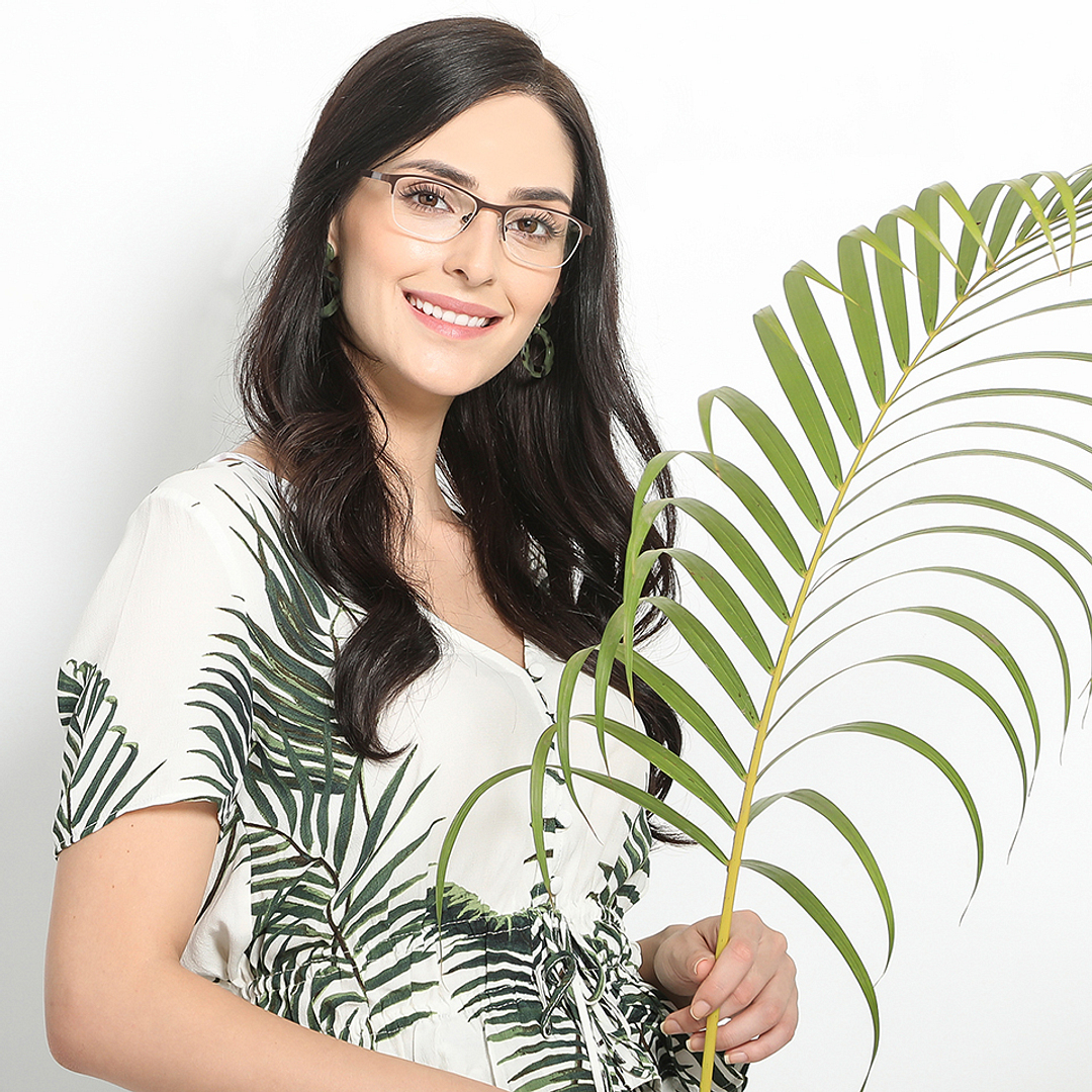 Vincent Chase Online Light Brown Half Rim Cat Eye right side
