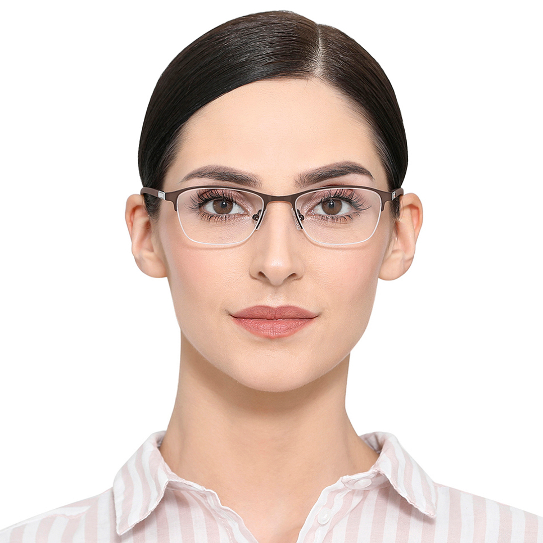 Vincent Chase Online Light Brown Half Rim Cat Eye right side