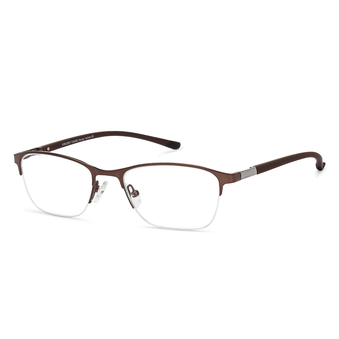 Vincent Chase Online Light Brown Half Rim Cat Eye left side