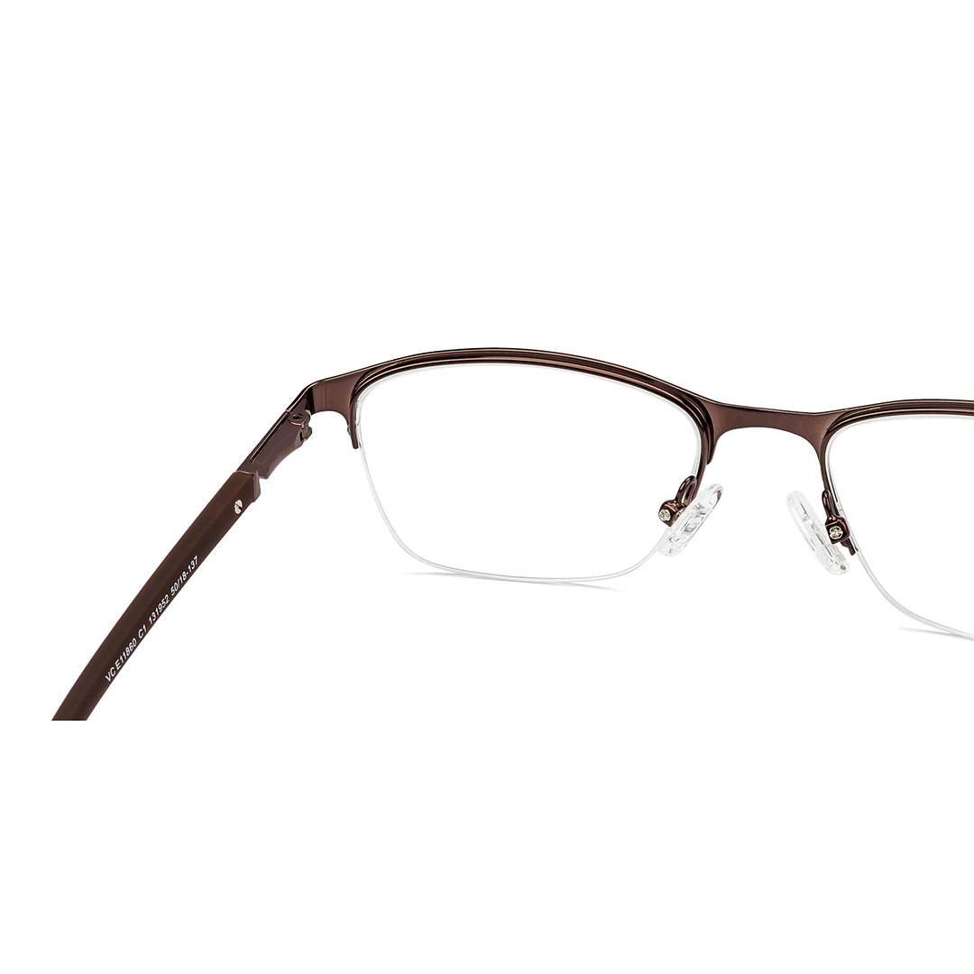 Vincent Chase Online Light Brown Half Rim Cat Eye left side