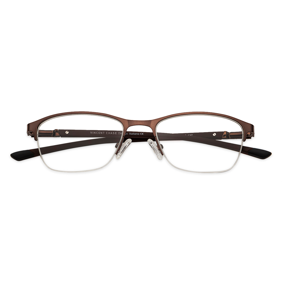 Vincent Chase Online Light Brown Half Rim Cat Eye right side