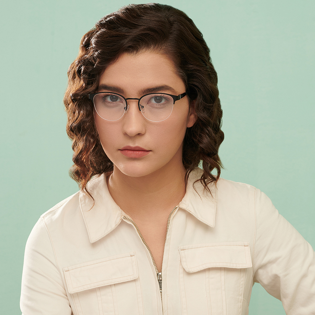 Lenskart Air Online Black Half Rim Round right side
