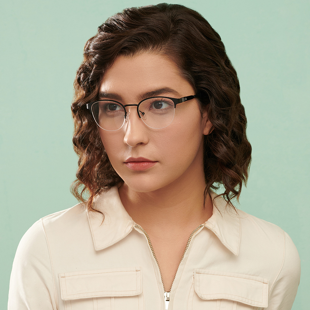 Lenskart Air Online Black Half Rim Round left side
